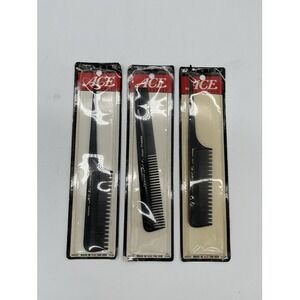 Vintage Genuine ACE Hard Rubber 7" Comb USA Made Barber New AA088 AA020